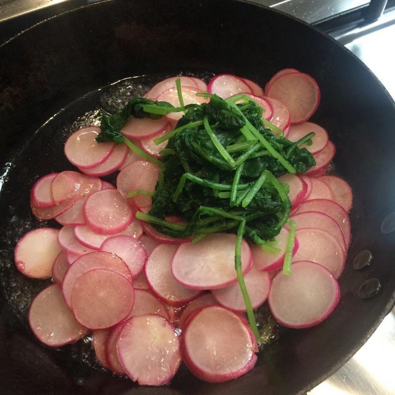 Happy to confirm that sautéed radishes with the tops are indeed absolutely delicious. Live and learn.