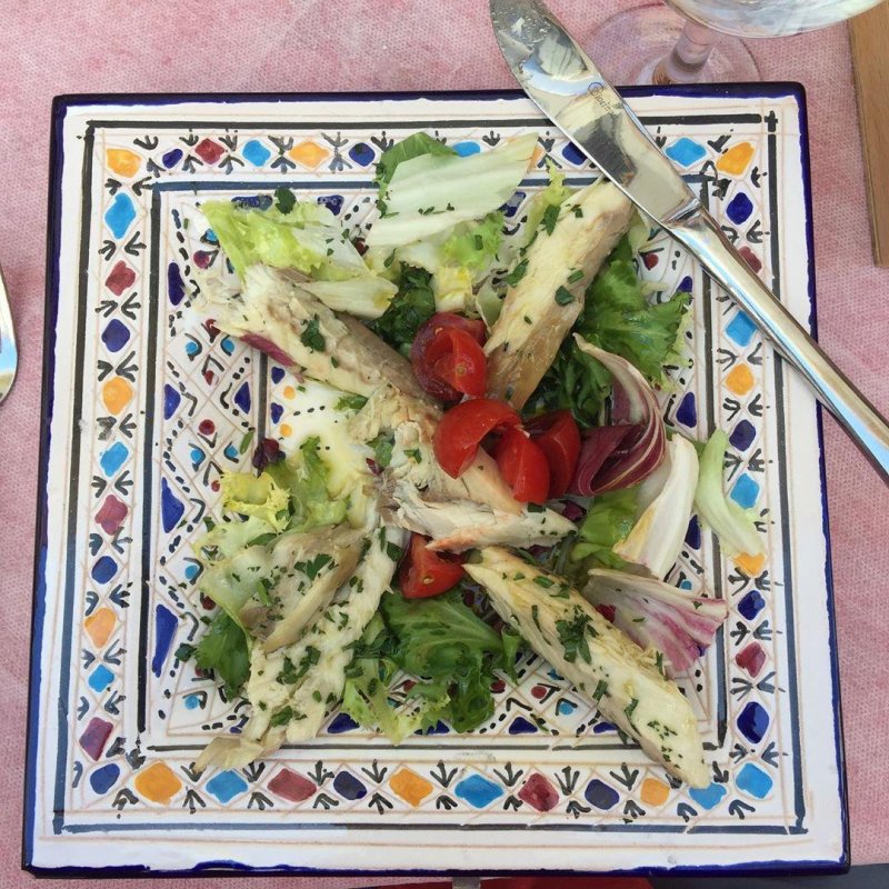 Lunch at Le Garibaldine in Gallipoli. This is marinated mackerel, perfect blend of olive oil and lemon juice.