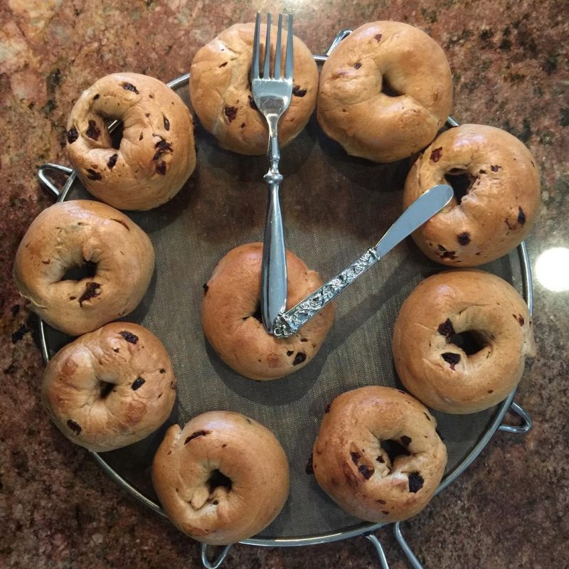 Bagel o’clock, hand crafted by @steamboattins and her sister. 👍🏼👍🏼👍🏼