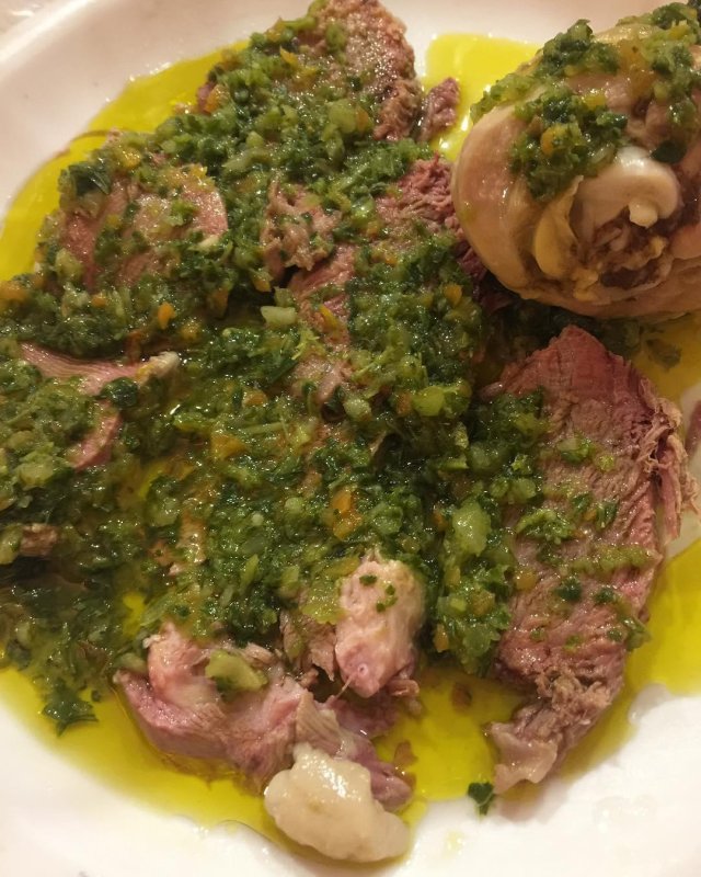 Bollito misto con salsa verde. Perfection on a plate.
